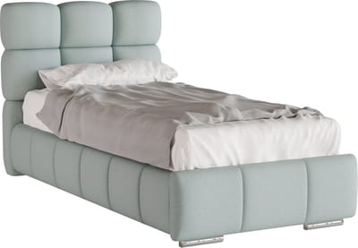 Polsterbed Bliss 90 x 200 cm met opbergruimte, lattenbodem en Bonnel (h18cm)-veringmatras H3