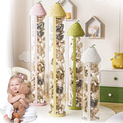 Opbergemmer Speelgoed - Knuffel Opberger - Kinderkamer Organiseren - Transparant met LED - Tot 172 cm - Groen