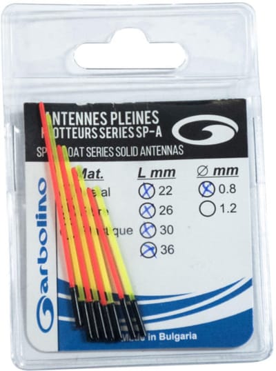 Garbolino Pack Antennes Flotteurs Competition Series SP – Reserveantennes voor SP Dobbers - Maat : Fiber 0.80mm - 8 pcs (4 Rood - 4 Geel)