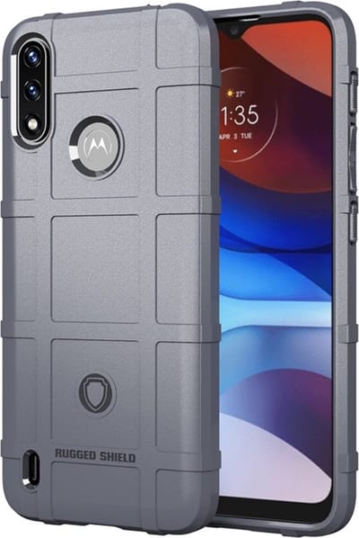 Coverup Hoesje - Geschikt voor Motorola Moto E7i Power / E7 Power Hoesje - Coverup Rugged Shield TPU Back Cover - Grijs