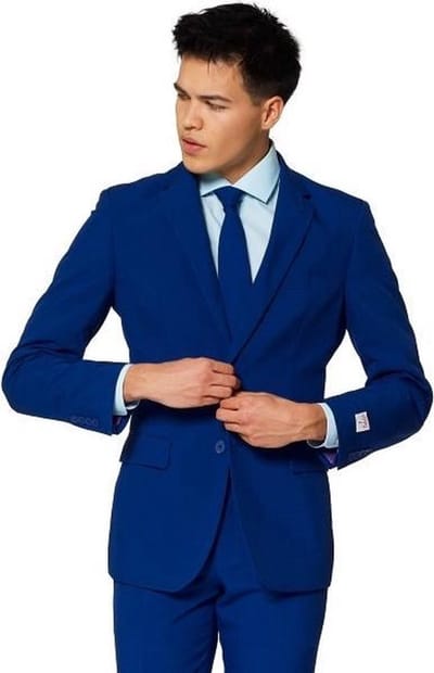 OppoSuits Navy Royale - Heren Pak - Mannen Zomer Kostuum - Blauw - Maat 62