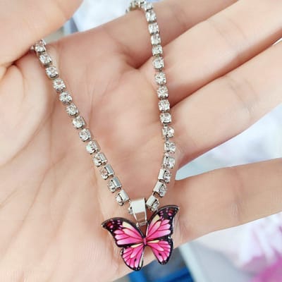 Vrouwen Enkelband - Enkelband Vlinder- Anklet Butterfly - Enkelband - Kleur Zilver