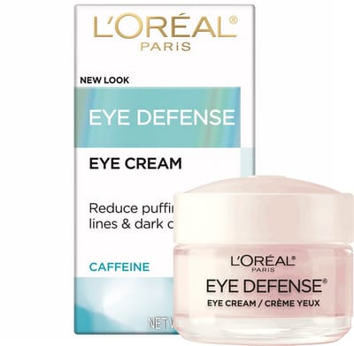 L'Oréal Paris - Eye Defense Oogcrème - Cafeïne en Hyaluronzuur - Verzacht fijne lijntjes - Vermindert wallen - Vermindert donkere kringen - 14g