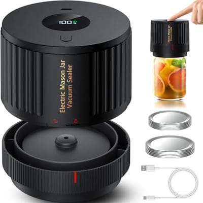 Elektrische Vacuum Sealer Kit voor Mason Jars - Brede en Gewone Monden
