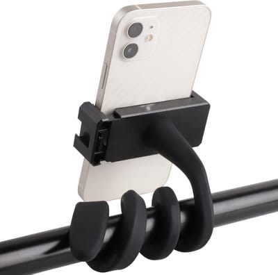 Telefoonhouder met zwanenhals - Siliconen slang kan vrij worden aangepast - Draagbare telefoonhouder - Compatibel met de meeste smartphonemodellen - Geschikt voor auto - Kinderwagen - Loopband - Fiets - Boot (zwart)