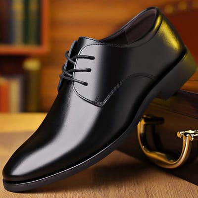 Herenschoenen Leer Lente en Herfst Formele Kleding Zakelijk Brits Casual Schoenen Koreaanse Versie Blauw Zachte Zool Zwart Veterschoenen Bruiloft Herenschoenen 44 gray