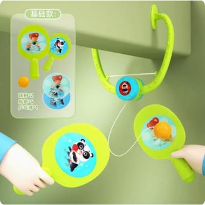Entraîneur de tennis de table suspendu pour enfants Jouets de balle parent-enfant d'intérieur Exercice de coordination œil-main Jouets à taper vert