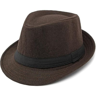 Unisex Britse Vilten Jazzhoeden Voor Mannen van Middelbare Leeftijd Bucket Hat Wollen Fedora's Hoed Herfst Winter Heren Bruiloftsfeest Magische Hoeden bruin