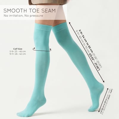 Over Knee Sokken - Hoge Sokken Dame - Dagelijks Gebruik - Y-Hiel Design - Tot op de dij - Effen