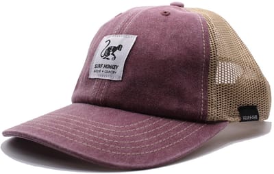 Surf Monkey - Trucker Cap - Zonder structuur - One Size - Organisch Cotton - Granaat