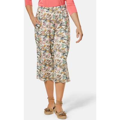 Jersey culotte VERA met wijde pijpen - wit / meerkleurig / gedess. - Gr. 38 van Goldner Fashion