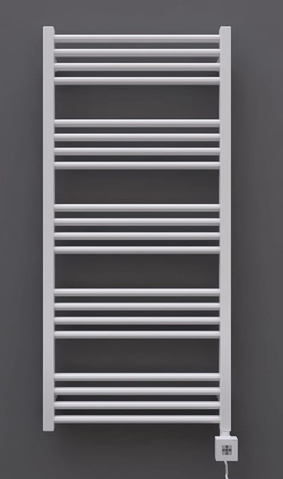 Badkamerradiator Elektrisch - Handdoekenwarmer Recht - Badkamer Verwarmen - Met Timerfunctie - 114x60 cm - Wit