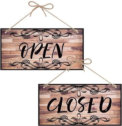 Zeynomax - Houten bord - Dubbelzijdig en waterbestendig - 30,5 x 15,2 cm - Decoratieve muurkunst - Geschikt voor winkel en bar