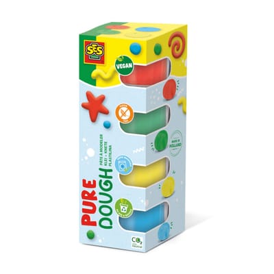 SES Creative - Feel Good Klei - Pure (4x90g) - Vegan en Glutenvrij - Herbruikbaar - Uitwasbaar - Vanaf 1 jaar