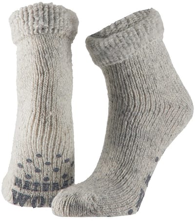 Apollo - 2-Pack - Wollen Kindersokken - Schapenwol 45% - Antislip Zool - Heren / Dames - grijs 2 - 23-26 - 134356001