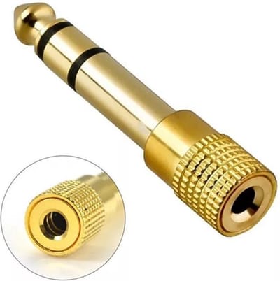 Gold Plated 3.5mm female naar 6.3mm male jack - adapter - stereo hoofdtelefoon audio converter - jack plug
