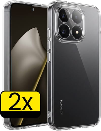 Hoesje - 2 Stuks - Geschikt voor Xiaomi 15T - Sterk & Shockproof - Case Siliconen - Back Cover - Telefoon Hoes - Telefoonhoesjes - Transparant