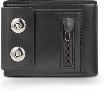 Heren PU Leren Portemonnee met Meerdere Kaartslots, Muntzak met Rits en Magnetische Sluiting, Zwart, Casual Accessoire voor Dagelijks Gebruik