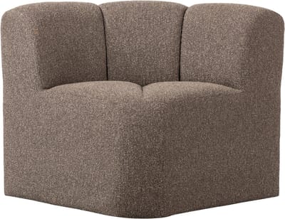 WOOOD Mojo Eetbankje Hoek Met Rugleuning - Bouclé - Bruin Melange
