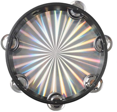 Dailygoods- Tamboerijn 8 Inch - Houten Constructie - Dubbele Rij Jingles - Lichtgewicht - Reflecterende Drumkop - Ideaal voor Muziekles - Percussie