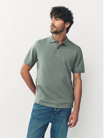 Next - Heren - Piqué-poloshirt met korte mouwen en standaard pasvorm - Groen