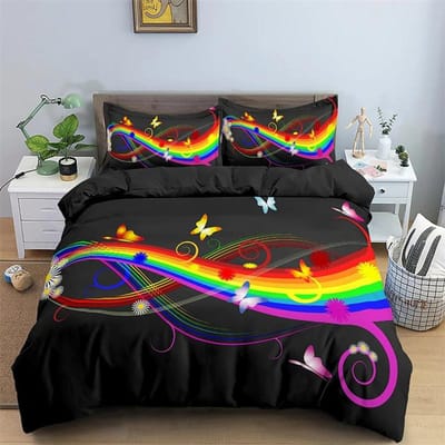 Muzieknoot Dekbedovertrek Muzikale Notatie Droom Thema Blauw Zwart Overtrek Voor Tiener Jongens Kind Meisjes Cadeau Beddengoed Collectie Dekbedovertrek Decor 135x200cm 2pcs