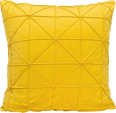 QUVIO Sierkussen gevuld - Sierkussens voor binnen - kussentjes bank - Kussentjes - Sierkussens vierkant - Gevulde sierkussens - Sierkussens okergeel - Figuren sierkussens - Sierkussens - 50 x 50 cm - Fluweel - Okergeel
