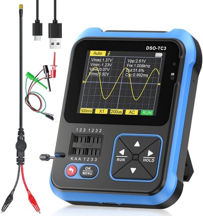 Draagbare 3-in-1 Digitale Meetinstrument: Oscilloscope, Multimeter en Transistortester