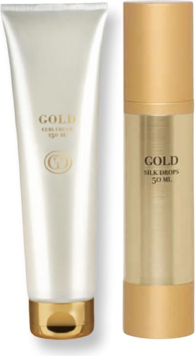 GOLD - Professionele haarverzorging Silk Drops 50ml & GOLD Professional Haircare Curl Cream 150 ml