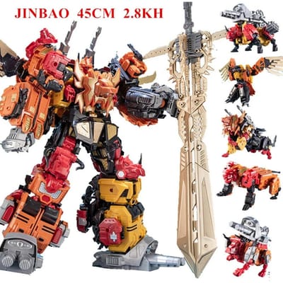 Jinbao Oversized Bruticus Warbotron Onslaught Brawl Swindle Blast Off MMC PREDAKING Figuur Transformeerbare Robot Duurzaam Speelgoed black