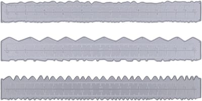 Set van 3 Rulers voor Papier Snijden met Getande Rand - Lichtgewicht Gereedschap voor Kaarten Maken en Creatieve Projecten
