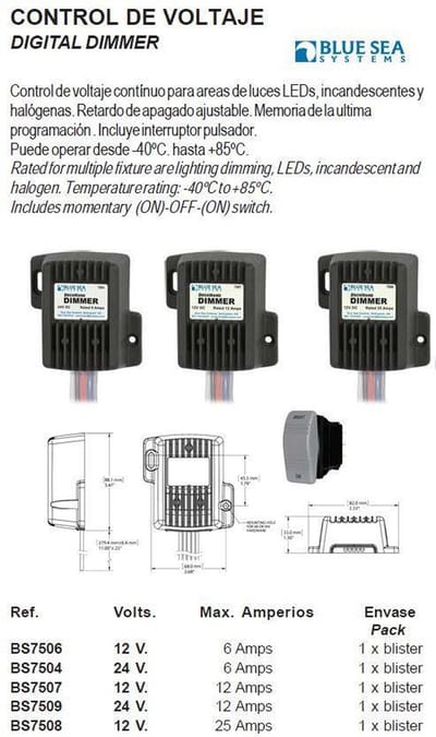 Blue Sea Dimmer DeckHand 12A 24V