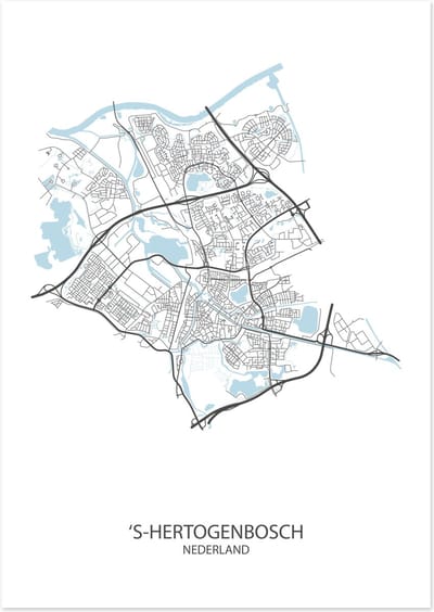 Poster ‘s-Hertogenbosch | Plattegrond | 29,7 x 42,0 cm (A3)