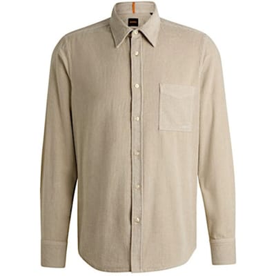 Corduroy Shirt Long Sleeve - Beige