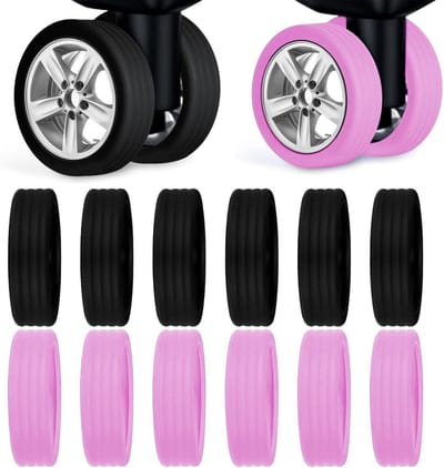Dailygoods- Wielbeschermers 16-delig - Duurzame Siliconen - Antikras Hoezen - Flexibele Pasvorm - Geluidsreducerend Ontwerp - Bescherming tegen Slijtage - Bagagewielbeschermers