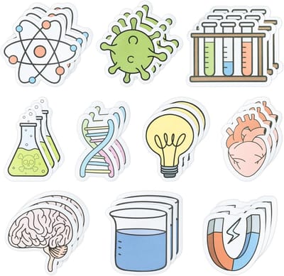 Grappige Wetenschap Sticky Notes - Notitieblokken met Reageerbuis, Hart en Gloeilamp voor School en Kantoor