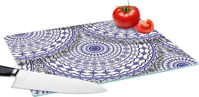 Glazen Snijplank - 39x28 - Design - Delfts Blauw - Patronen - Snijplanken Glas