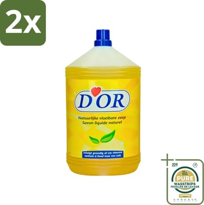 D'Or - Natuurlijke Vloeibare Zeep - Voor Vloeren en Tegels - 5 liter - Voordeelverpakking - 2 stuks - Vloeren schoonmaken - Natuursteen vloeren
