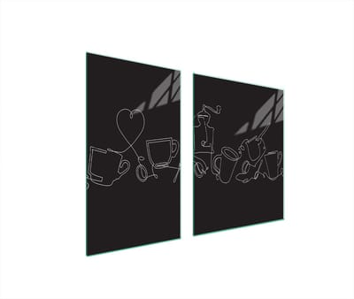 TMK ArtDeko - Snijplank - Glazen Beschermplaat - 100x52 cm - Zwart