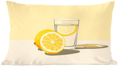 Sierkussens - Kussentjes Woonkamer - 60x40 cm - Glas - Citroenschijfjes - Geel