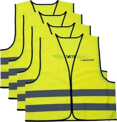 Dunlop Veiligheidsvest - 4x - geel - reflecterend - voor volwassenen - one size model