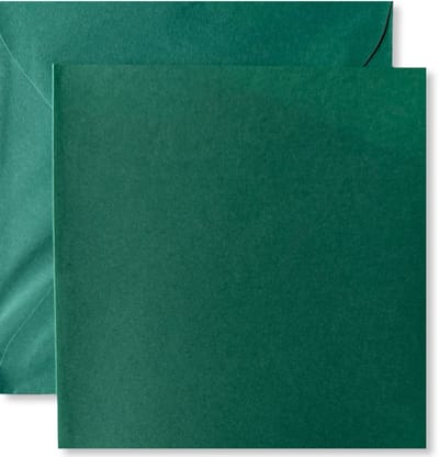 Cards & Crafts 20 x Vierkante Kaarten & Enveloppen Donker Groen - 13,5x13,5cm / 14x14cm - Vierkant