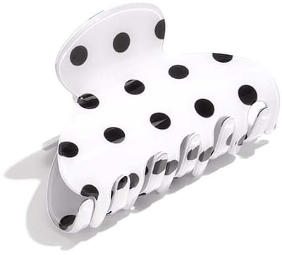 Haarclips met stippen, imitatieacetaat, dagelijkse accessoires - Wit