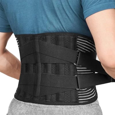Ceinture Lombaire Pour Hommes Ceinture de Soutien du Bas du Dos Avec 6 Baleines Respirante Soulagement de la Douleur Pour le Levage Lourd S