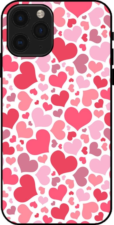Smartphonica Telefoonhoesje Geschikt voor iPhone 11 Pro met Hartjes Print - Hearts Design TPU Backcover Case - Kinder Hoesje met Hartjes Design geschikt voor iPhone 11 Pro