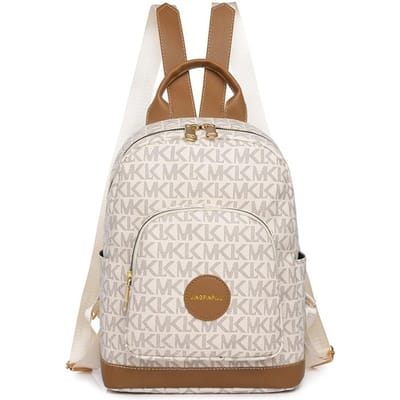 Modieuze Dames Dagelijks Veelzijdige Letter Contrasterende Kleur Rugzak PU Casual Handtas