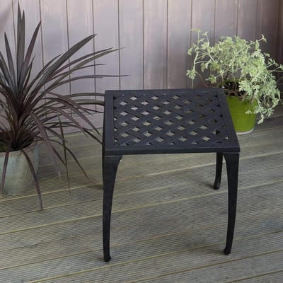 Bijzettafel - Tuinmeubilair Tafel - Buiten Zitten - Onderhoudsvrij Aluminium - 45 cm - Antiek Brons