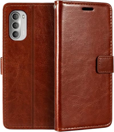 Portemonnee Book Case Hoesje Geschikt voor: Motorola Moto G51 5G bruin
