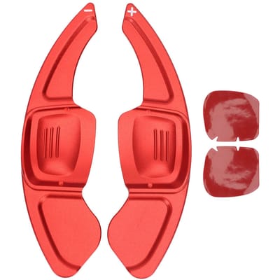 2PCS Cache-extension de sélecteur au volant en alliage d'aluminium court de remplacement pour MK8 2022 et versions ultérieures Red red