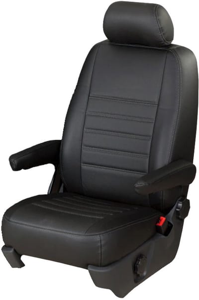 Pasvorm stoelhoezen Ford Transit Courier 2014-2023 (geschikt voor 2 stoelen) - Kunstleer zwart